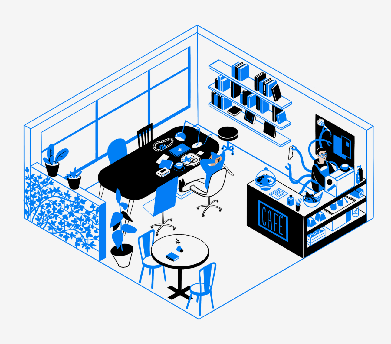 Illustration 'Inside the Coffee Shop'